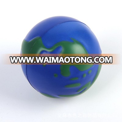 New blue earth globe pu  stress ball custom promotional toy