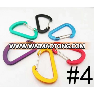 Wholesale custom 4cm aluminum hook carabiner with steel with gate