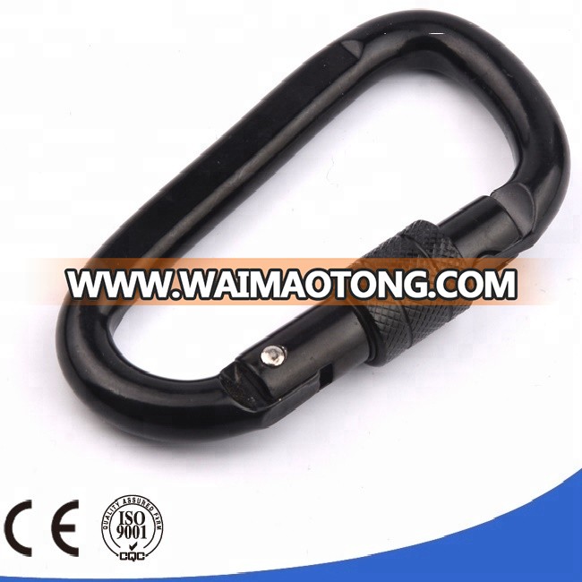 Promotion Shaped steel KeyChain screw locking climbing carabiner